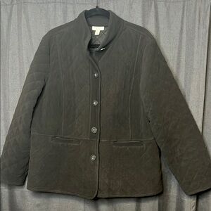 Charter Club Woman Quilted Black Fleece Jacket size 2X